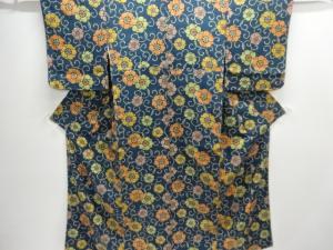 未使用品　花唐草模様小紋着物
